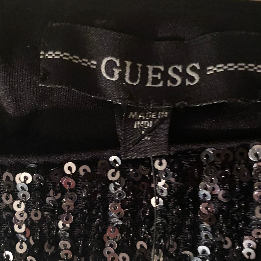 Guess brand NWT sequined pants. Black with silver medium - Picture 5 of 12